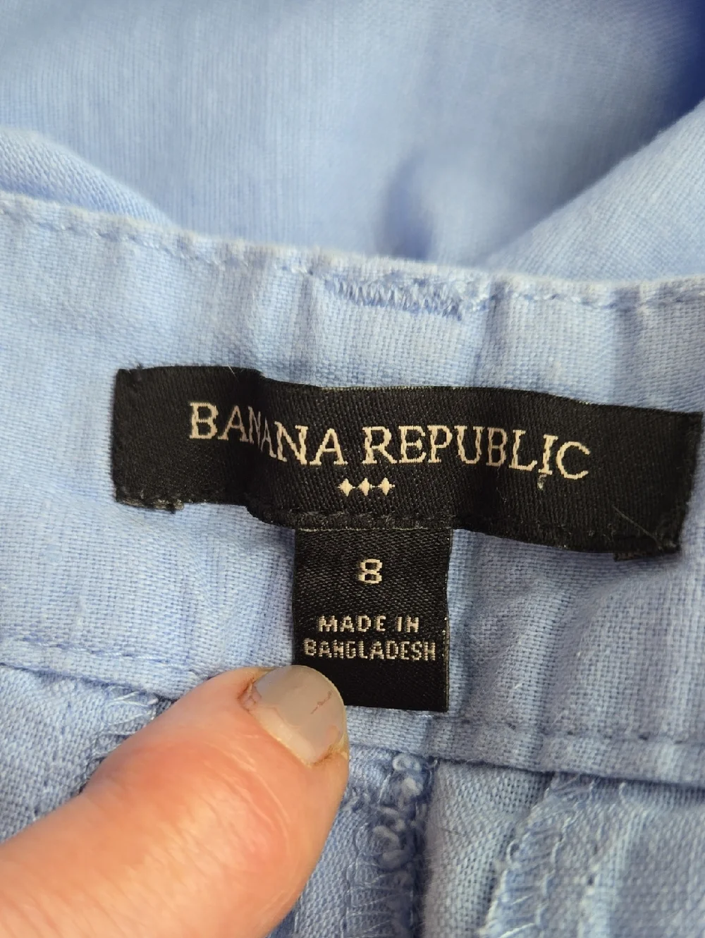 Banana Republic Linen Cotton Light Blue Casual Cuffed Pants Women's Size 8